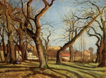  trees Oil Painting - chestnut trees at louveciennes 1872 Camille Pissarro
